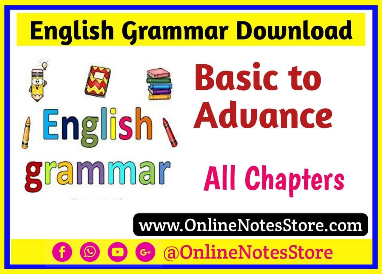 English Grammar Notes PDF Download Online Notes Store